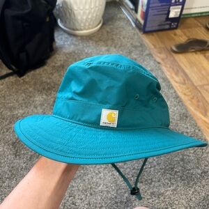 Teal blue Carhartt bucket hat removable string